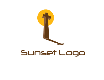 religious logo with the sun behind the cross forming a shadow