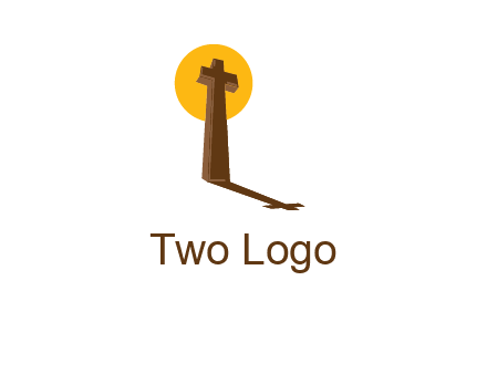 religious logo with the sun behind the cross forming a shadow