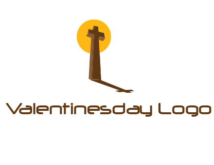 religious logo with the sun behind the cross forming a shadow