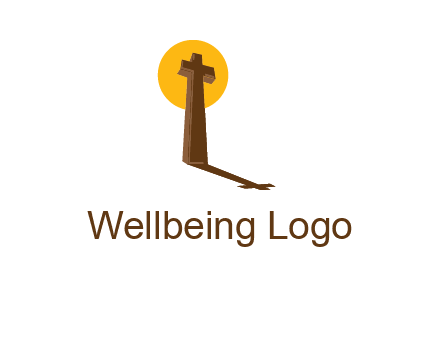 religious logo with the sun behind the cross forming a shadow