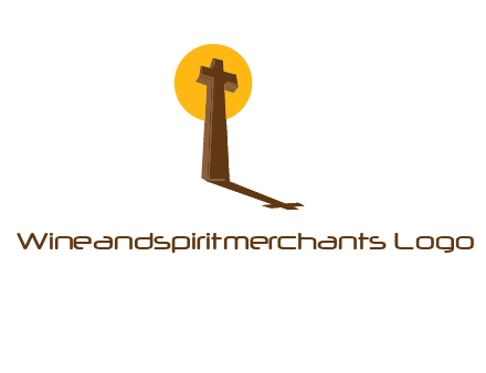 religious logo with the sun behind the cross forming a shadow