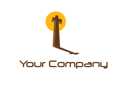 religious logo with the sun behind the cross forming a shadow