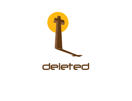 religious logo with the sun behind the cross forming a shadow