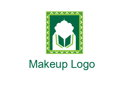 Islamic logo showcasing the Holy Quran and the outline of a mosque