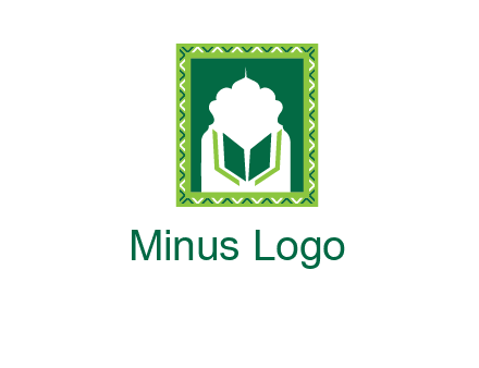 Islamic logo showcasing the Holy Quran and the outline of a mosque