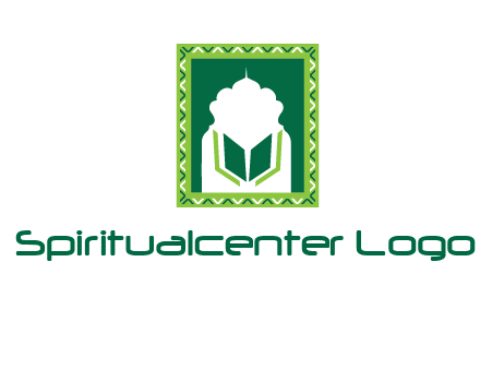 Islamic logo showcasing the Holy Quran and the outline of a mosque