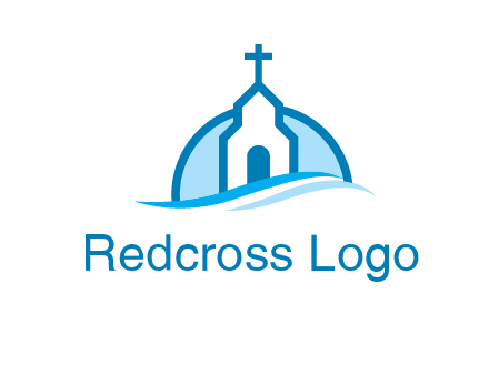 church logo with the moon and waves