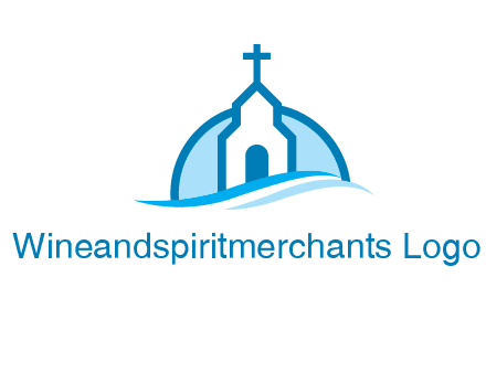 church logo with the moon and waves