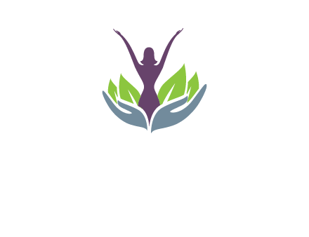 woman emerging from hands and leaves forming a water lily