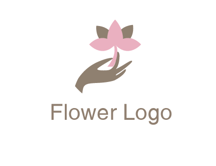 hand holding a water lily logo