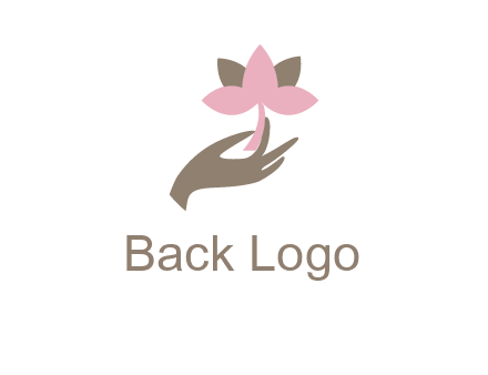 hand holding a water lily logo