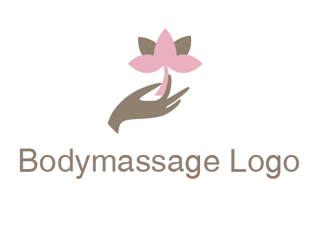 hand holding a water lily logo