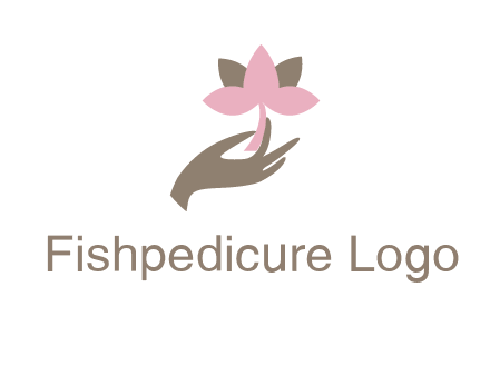 hand holding a water lily logo