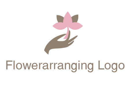 hand holding a water lily logo