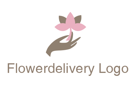 hand holding a water lily logo