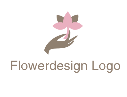 hand holding a water lily logo