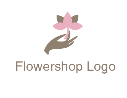 hand holding a water lily logo