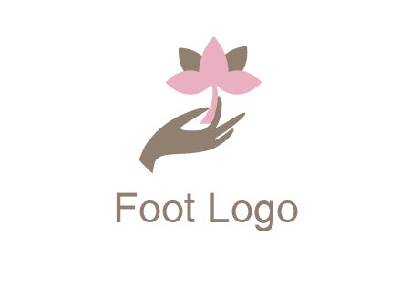 hand holding a water lily logo