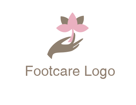 hand holding a water lily logo