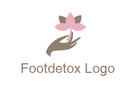 hand holding a water lily logo
