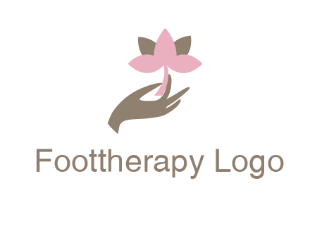 hand holding a water lily logo