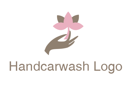 hand holding a water lily logo