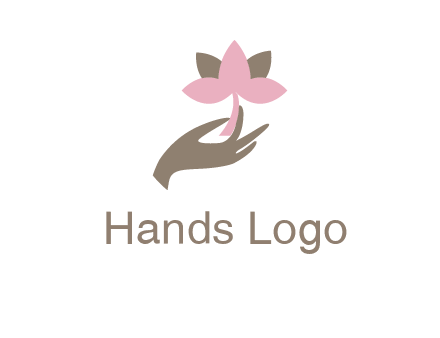 hand holding a water lily logo