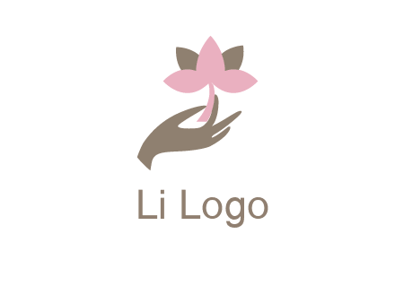 hand holding a water lily logo