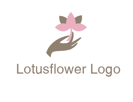 hand holding a water lily logo