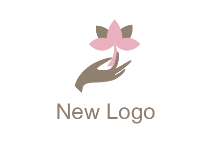 hand holding a water lily logo