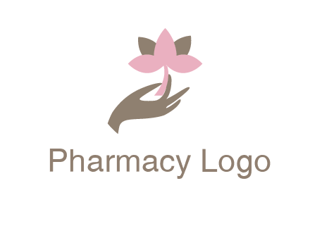 hand holding a water lily logo