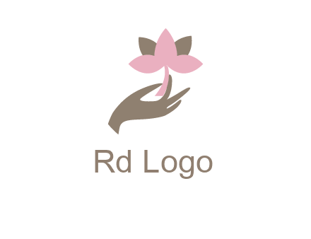 hand holding a water lily logo