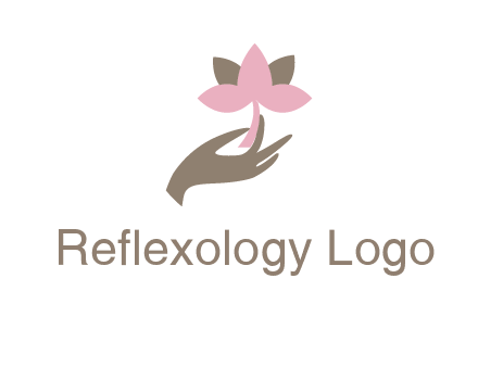 hand holding a water lily logo
