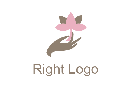 hand holding a water lily logo