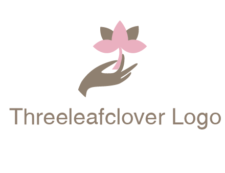 hand holding a water lily logo