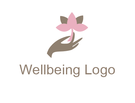 hand holding a water lily logo