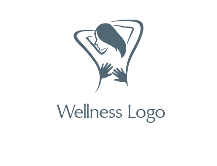 massage therapy logo with hands on a woman's back