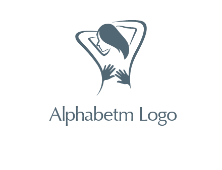 massage therapy logo with hands on a woman's back