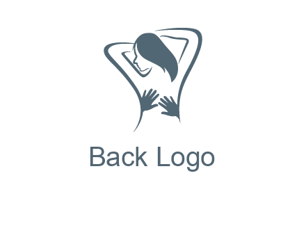 massage therapy logo with hands on a woman's back