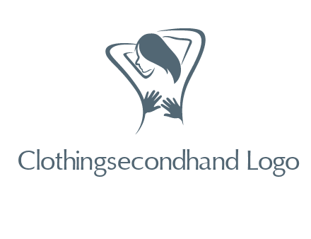 massage therapy logo with hands on a woman's back