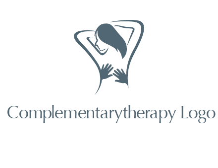 massage therapy logo with hands on a woman's back