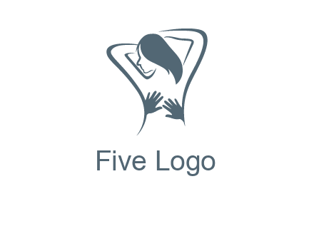 massage therapy logo with hands on a woman's back