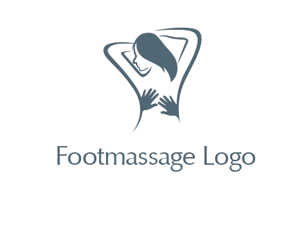 massage therapy logo with hands on a woman's back