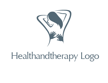 massage therapy logo with hands on a woman's back