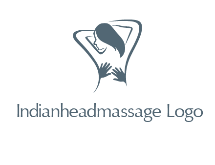 massage therapy logo with hands on a woman's back