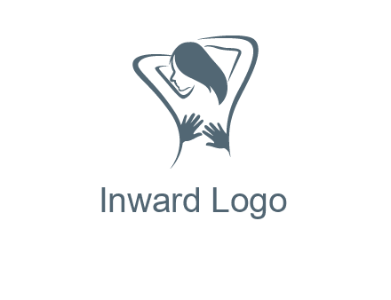 massage therapy logo with hands on a woman's back
