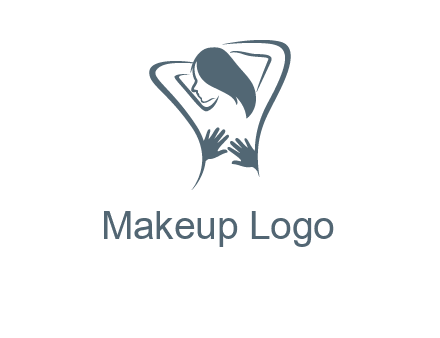 massage therapy logo with hands on a woman's back