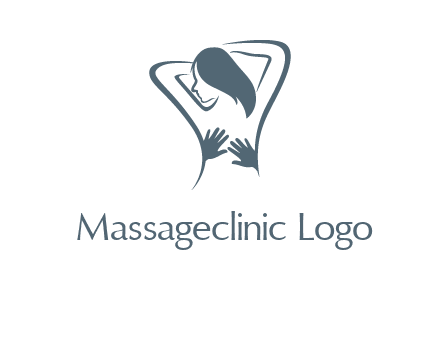 massage therapy logo with hands on a woman's back