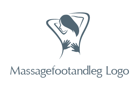 massage therapy logo with hands on a woman's back