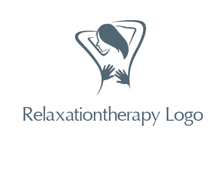 massage therapy logo with hands on a woman's back